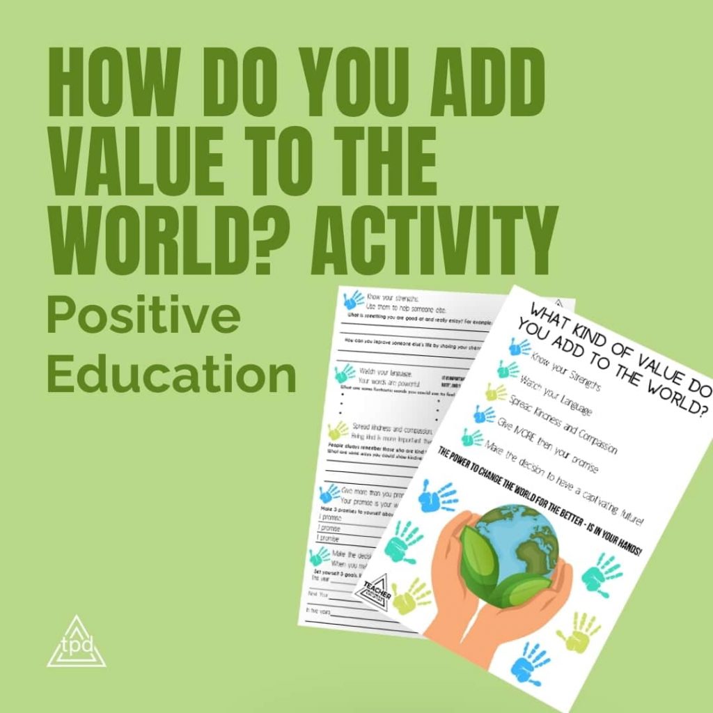 How Do You Add Value To The World? Activity - Teacher Professional ...