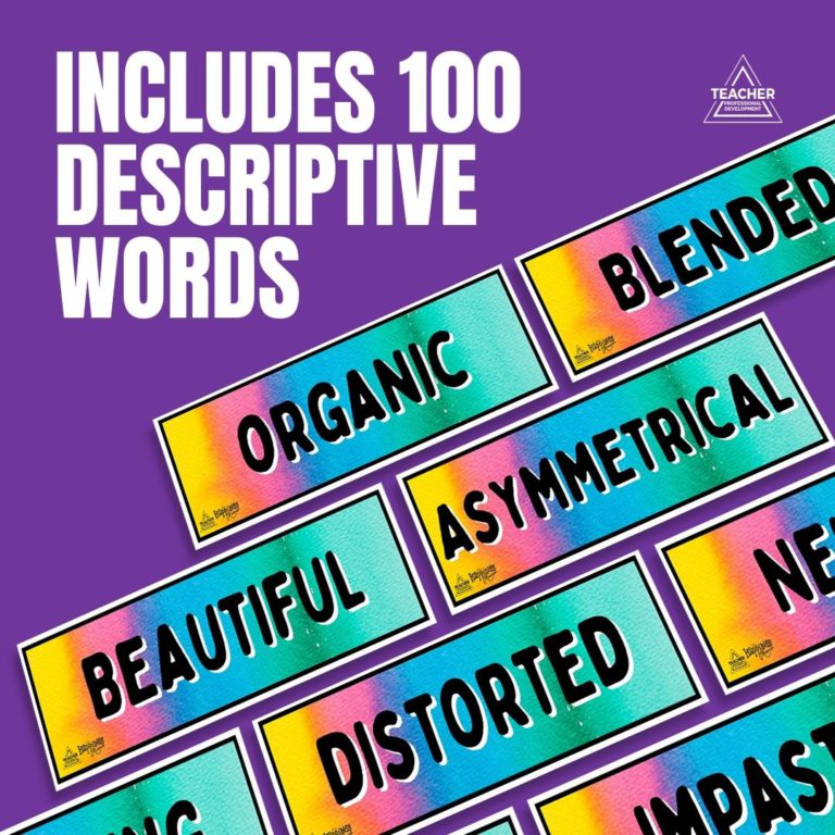 Visual Arts Descriptive Word Wall Teaching Resources
