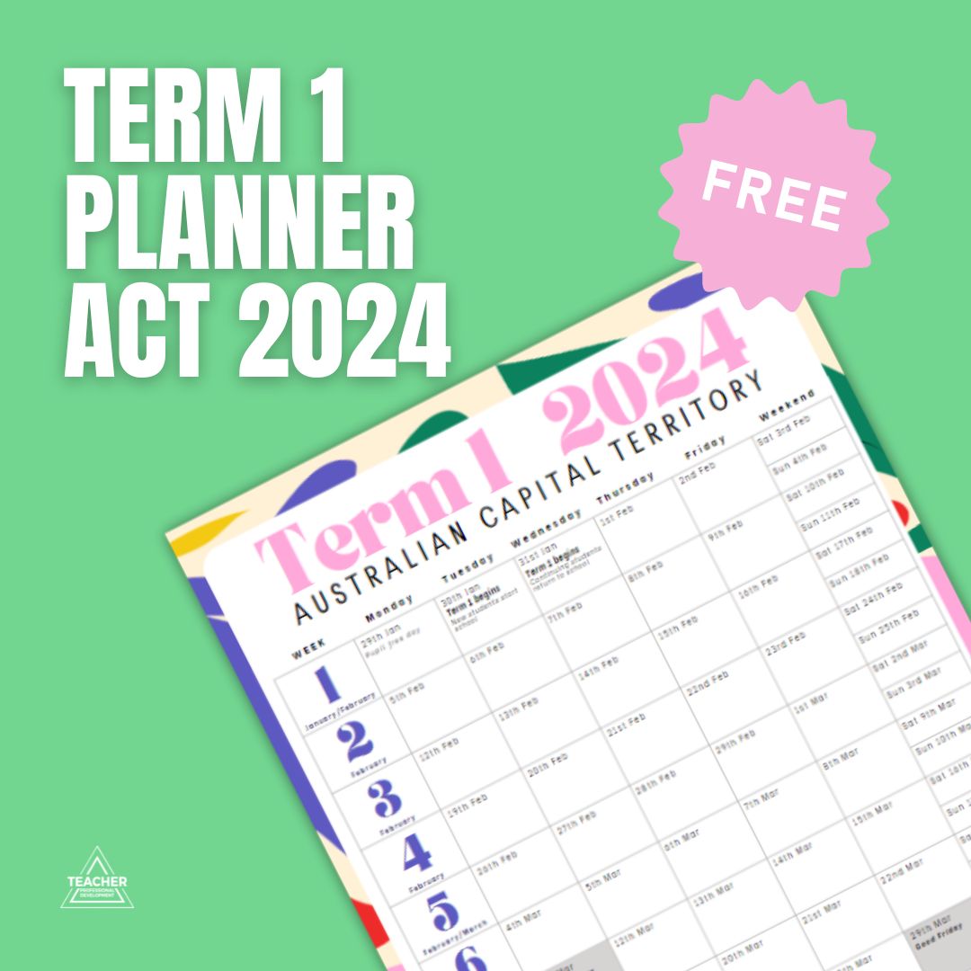 Free School Term Planner Teacher Professional Development