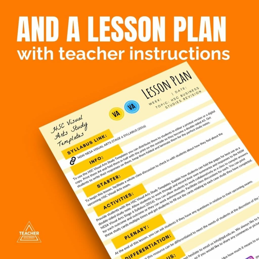 HSC Visual Arts Study Templates - Teacher Professional Development