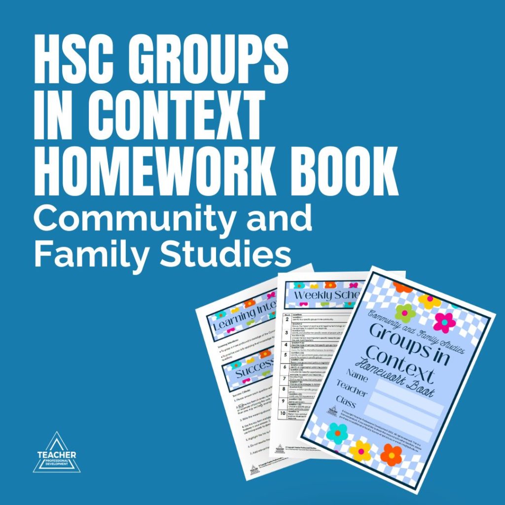 HSC CAFS Groups in Context Homework Book - Teacher Professional Development