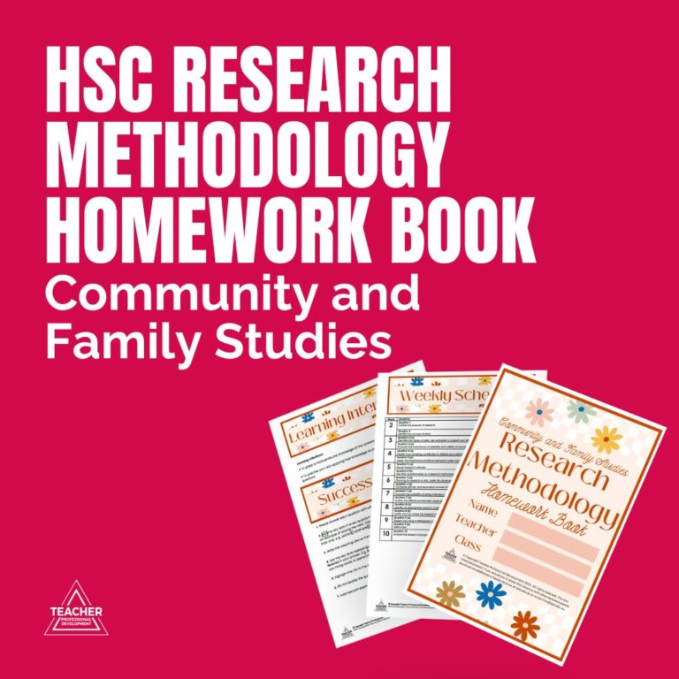 Research Task Homework HSC CAFS Research Methodology Homework Book - Teacher Professional ...