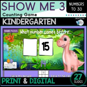Numbers to 30 Game Kindergarten