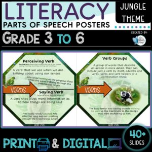 Literacy Parts of Speech Posters Jungle