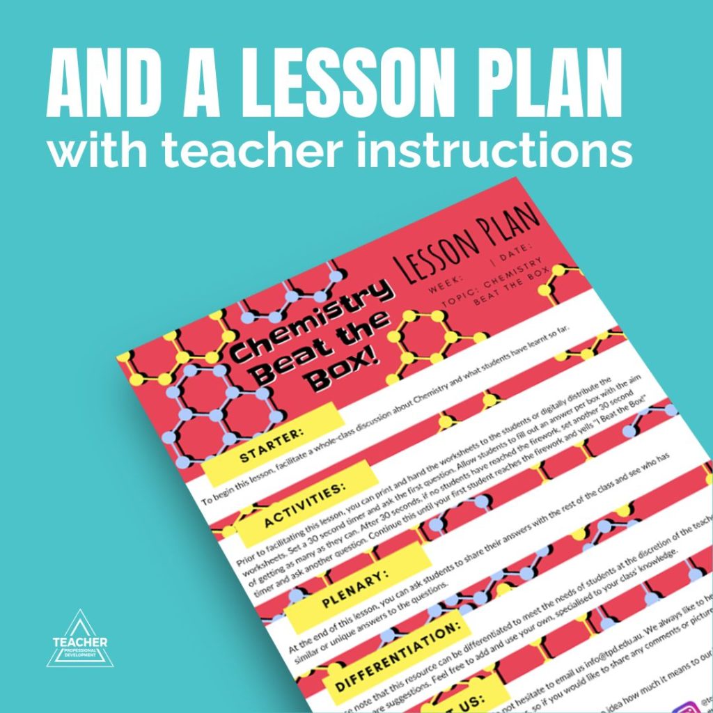 Chemistry Box Math Method Chemistry Beat the Box - Teacher Resource Game