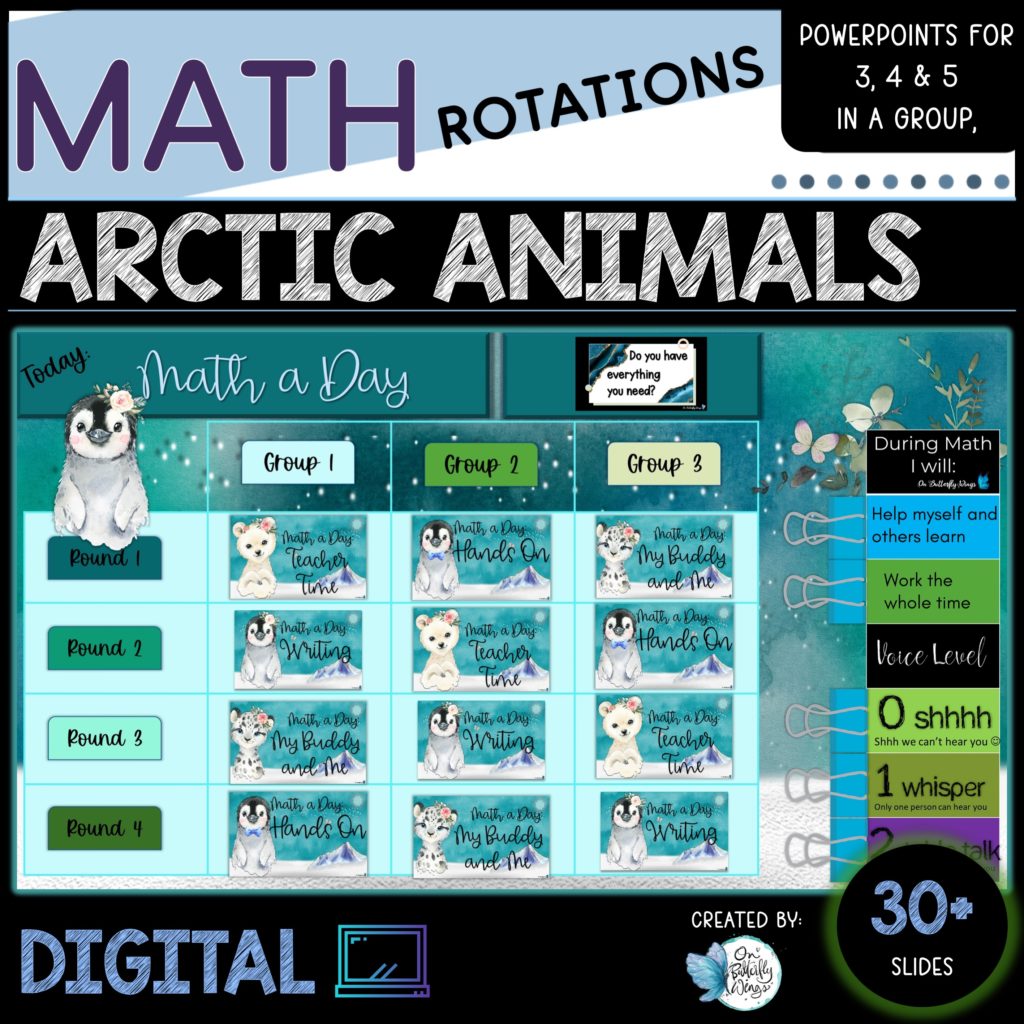 Digital Math Rotations with Timers Arctic Animals - Teacher ...