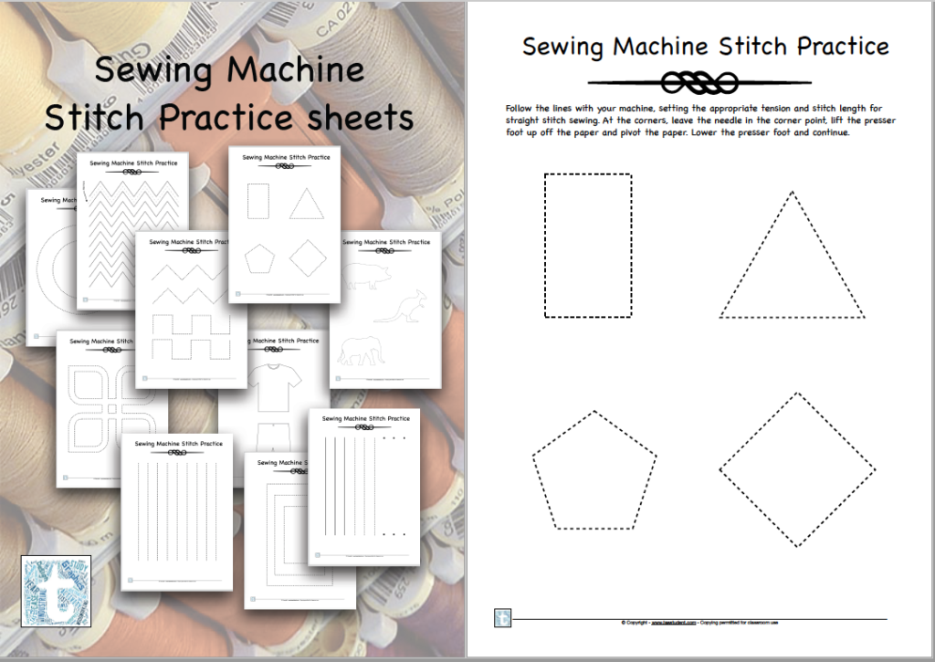 Sewing Machine Practice Sheets for Textiles Classes - Teacher ...
