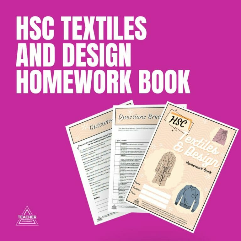 HSC Textiles and Design Homework Book Teaching Resource