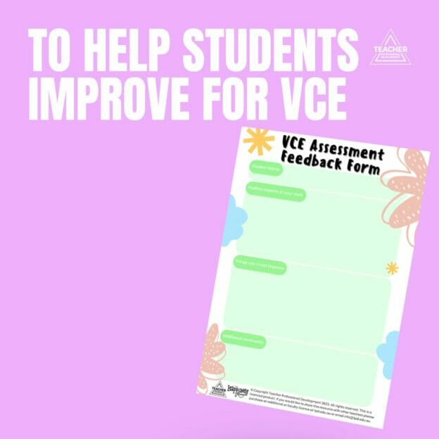 Vce Rocks VCE Assessment Feedback Form - Teaching Resource