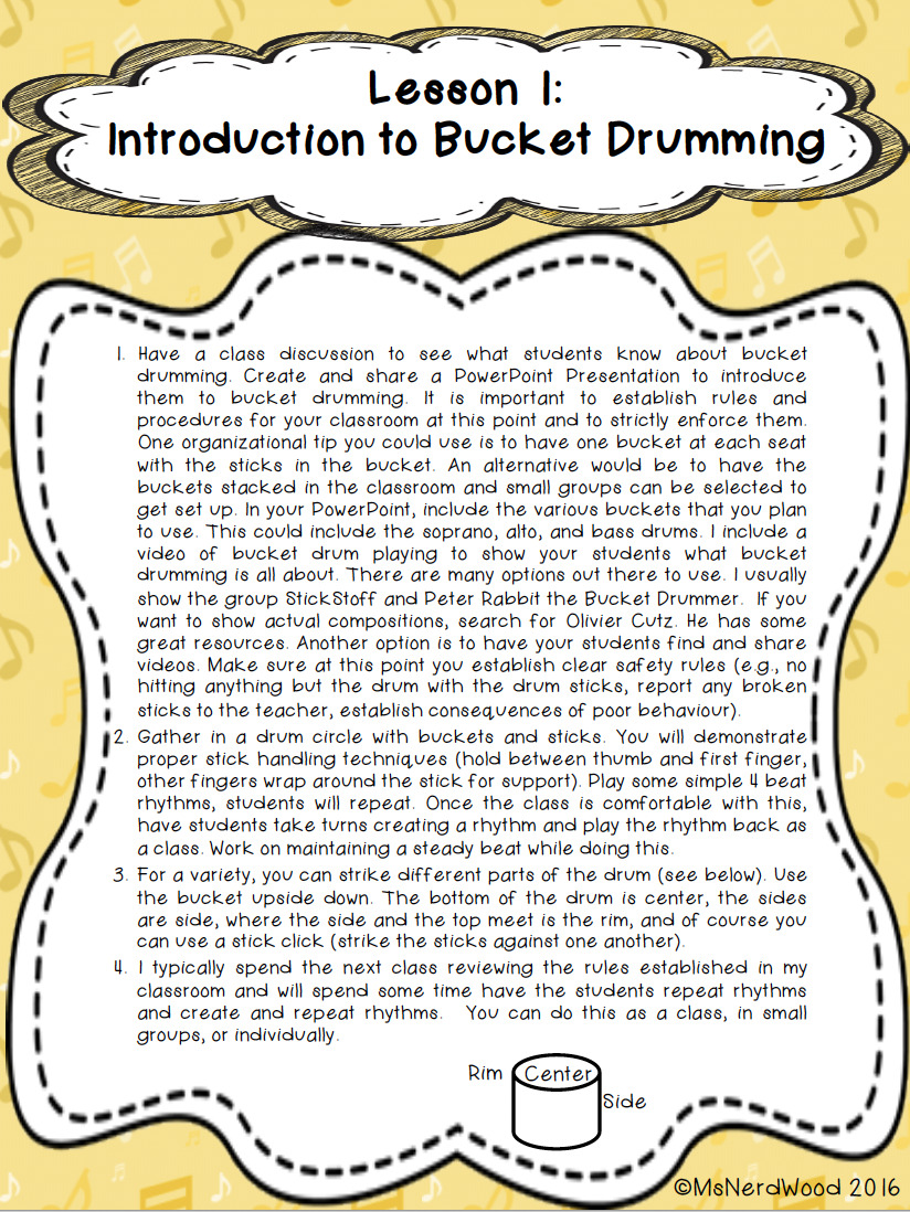 Bucket Drumming Unit Teacher Professional Development