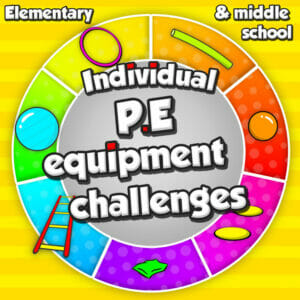 Individual PE equipment challenges - Task cards for sport skill development