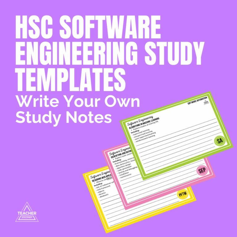 HSC Software Engineering Study Templates Syllabus 2022 - Teaching Resource