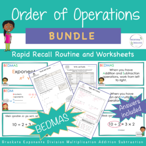 BUNDLE BEDMAS Order of Operations WARM UP and WORKSHEETS Year 6 Math ...