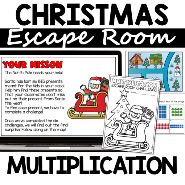 Christmas Maths Escape Room Grade 3 Multiplication Teacher