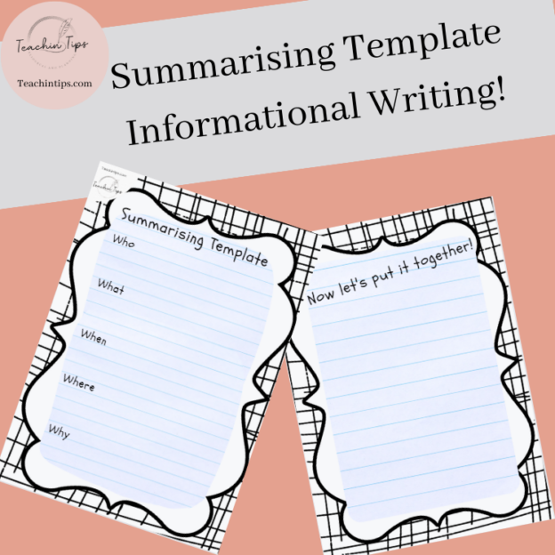 Summarising Template - Informational Writing - Teacher Professional ...