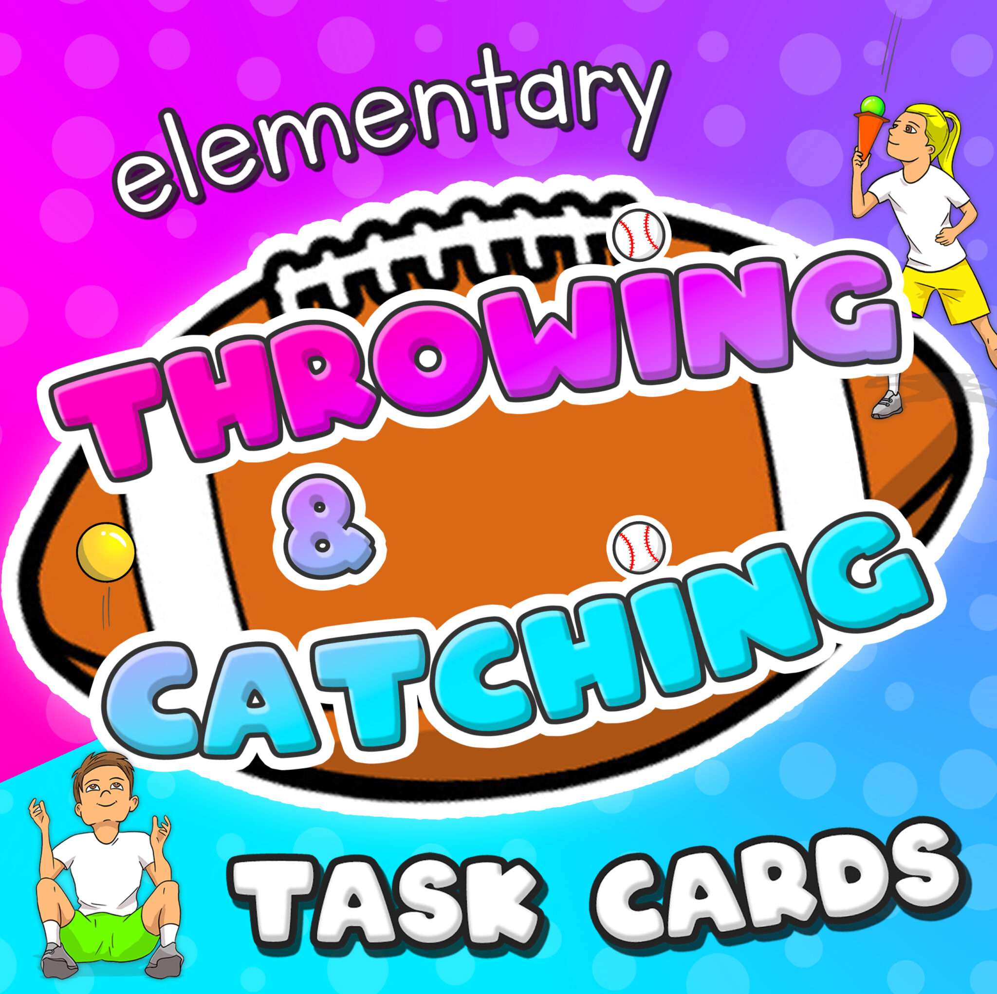 Throwing & Catching skills - Printable task cards for PE and sport ...