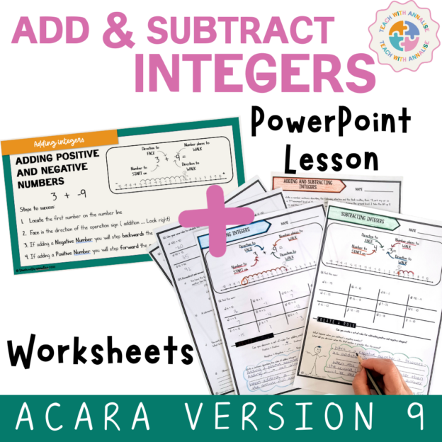 BUNDLE Grade 7 Integers - Worksheets and PowerPoint Lesson - Teacher ...