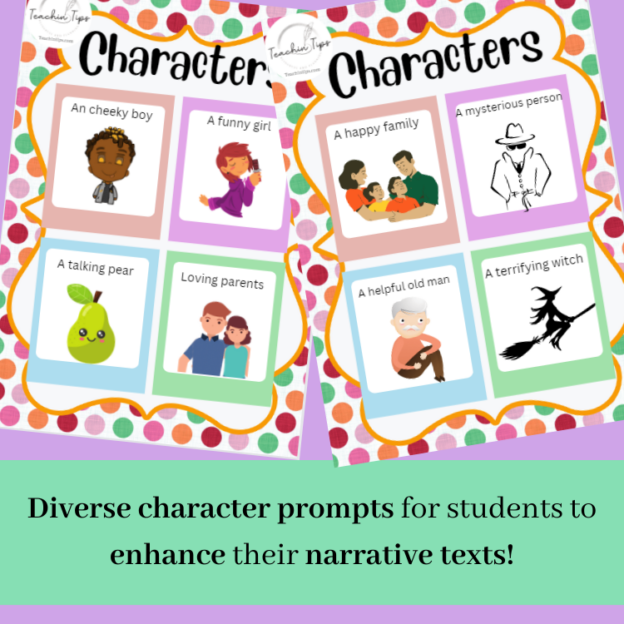 Prompt Cards or Posters Characters & Settings Narrative Writing ...
