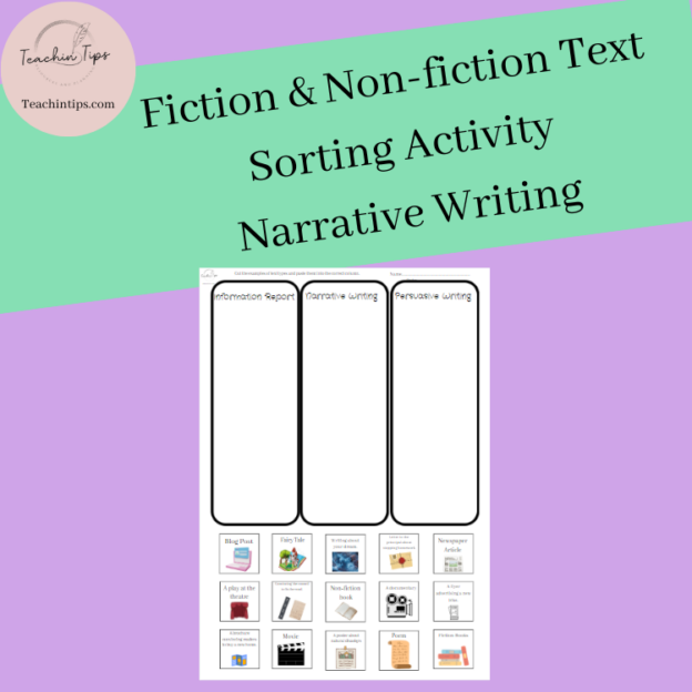 Fiction and Non Fiction Text Sorting or Matching Activity Narrative ...