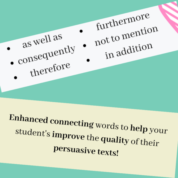 Connecting Words ANCHOR CHART or Poster for Persuasive Writing