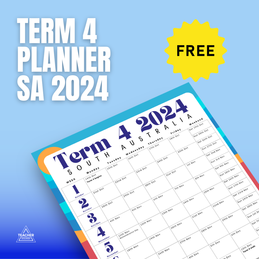 FREE SA Term 4 School Planner 2024 - Teaching Resource