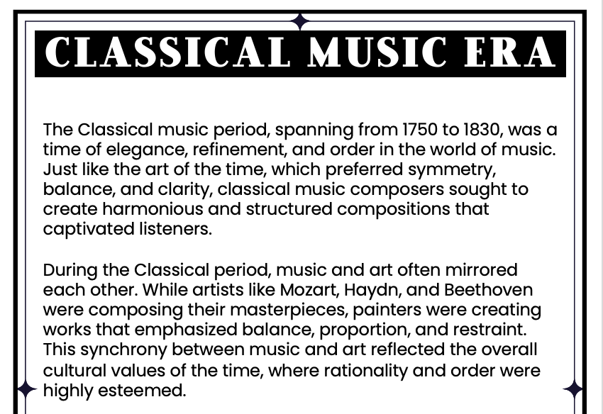 Timeline Classical Era Songs Classical Period Music Examples