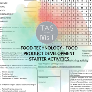 HSC Food Technology_Food Product Development Starter Activities