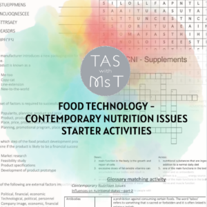 HSC Food Technology_Contemporary Nutrition Issues Starter Activities