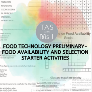 Preliminary Food Technology_Food Availability and Selection Starter Activities