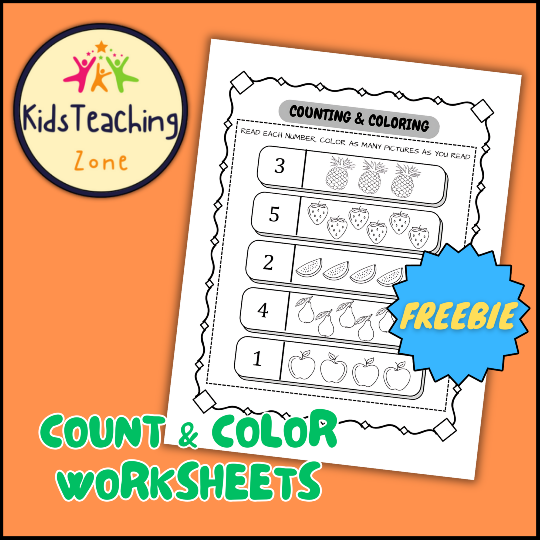 Count And Color Worksheets | Coloring Pictures by Counting Numbers ...