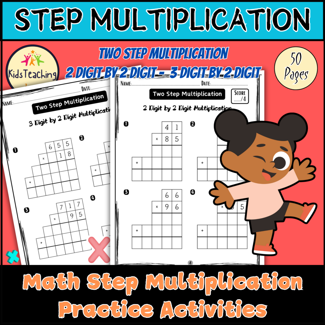 2 Digit by 2 Digit & 3 Digit by 2 Digit Two Step Multiplication ...