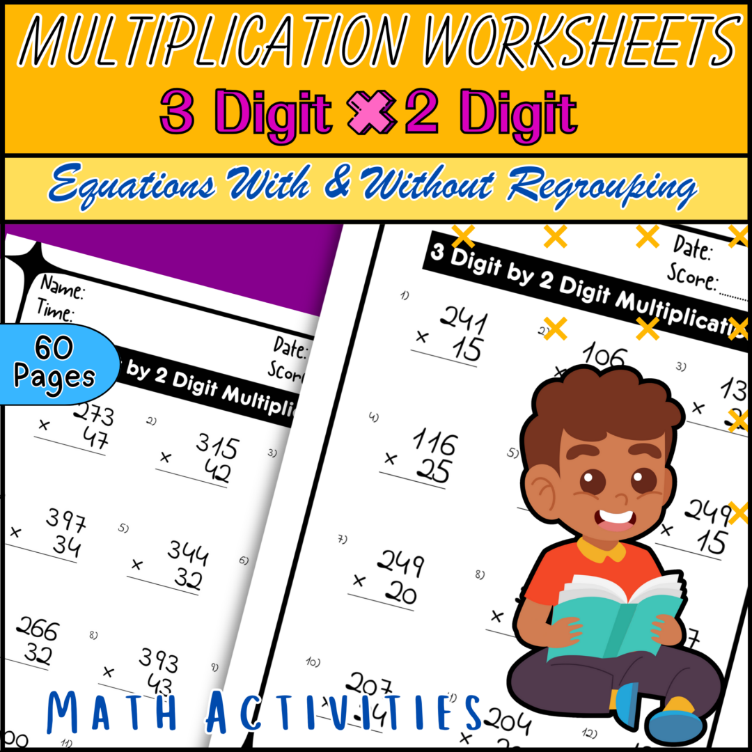 Multiply 3 Digit by 2 Digit Worksheets Practice With and Without ...