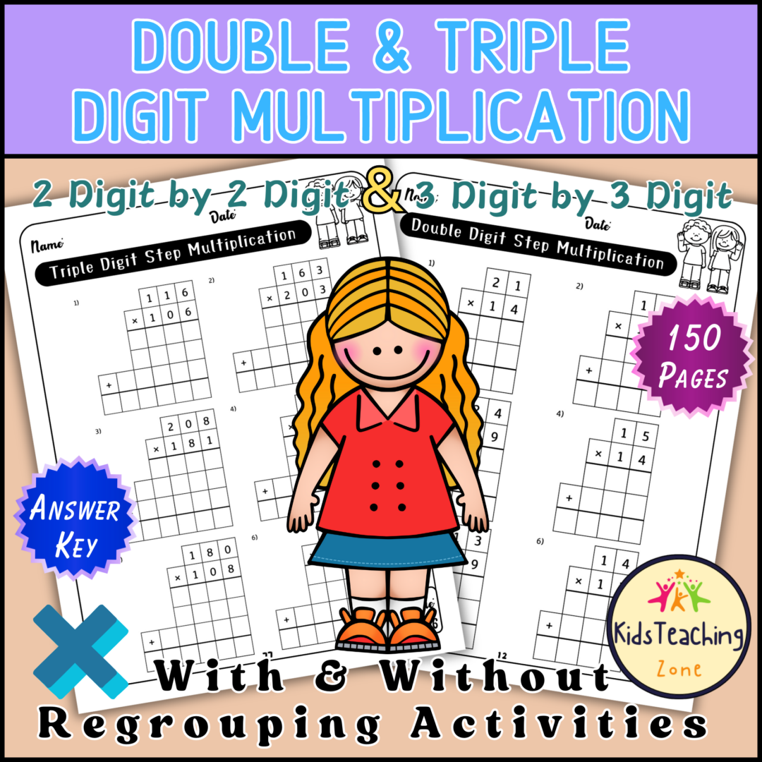 Double and Triple Digit Multiplication: 2 Digit by 2 Digit and 3 Digit ...