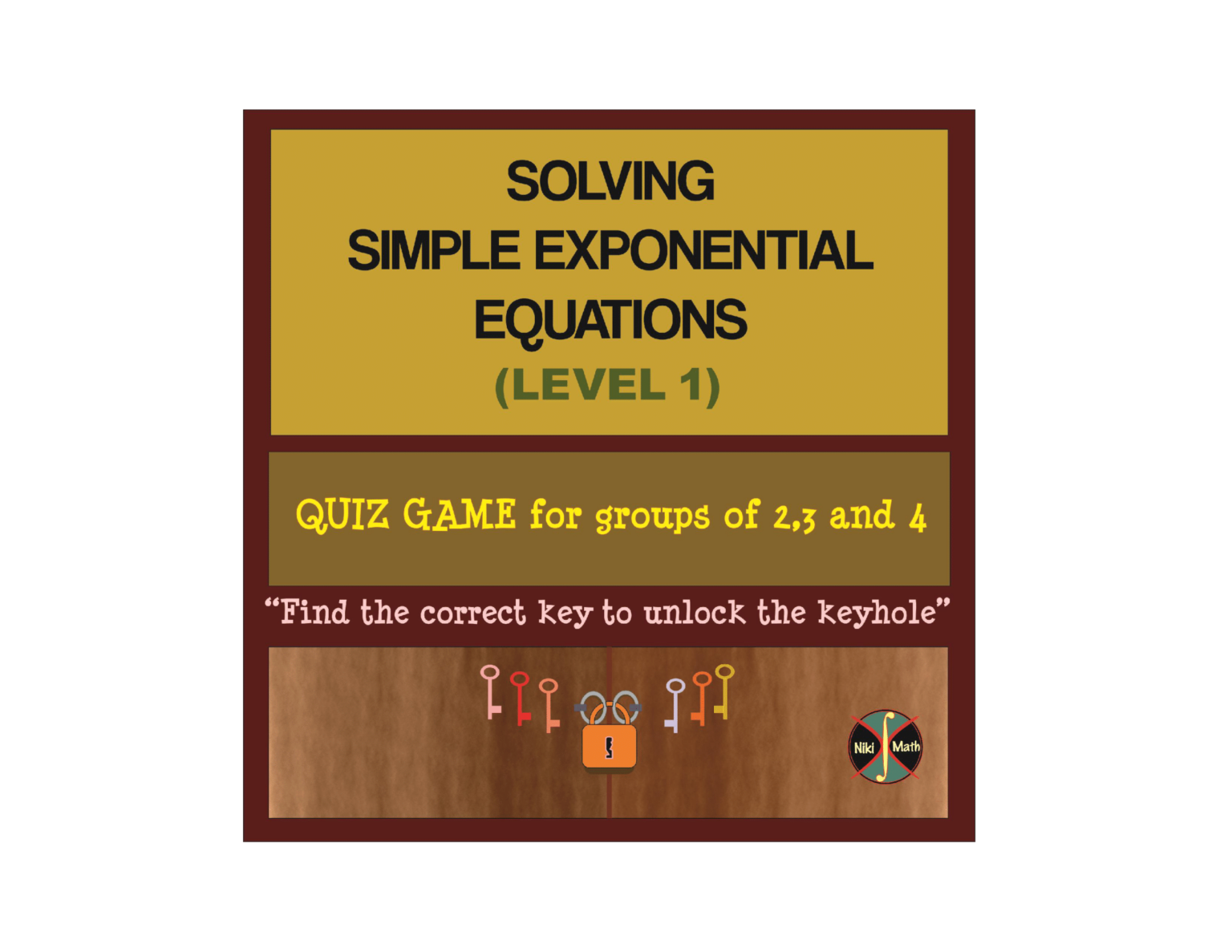 Exponential Equations (Level 1) - Group Activity (48 equations ...