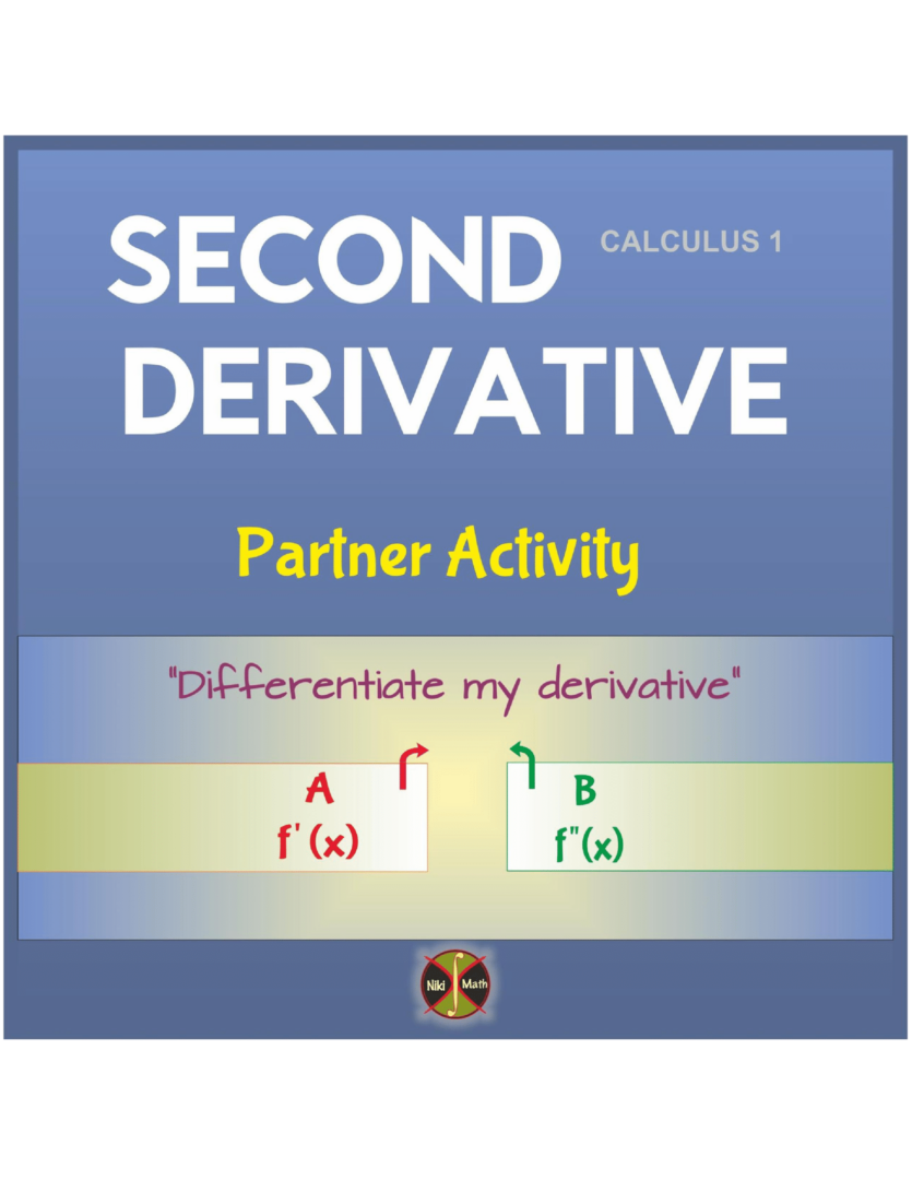 Finding the Second Derivative - Partner Activity - Teacher Professional ...
