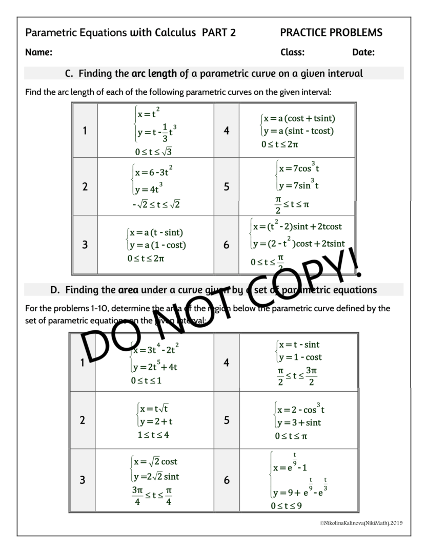 Parametric Equations with Calculus - 32 Problems Part 2 - Full ...