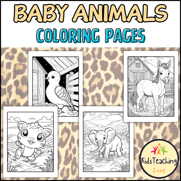 Baby Animal Coloring Pages | Printable PDF Sheets | Animal Coloring ...