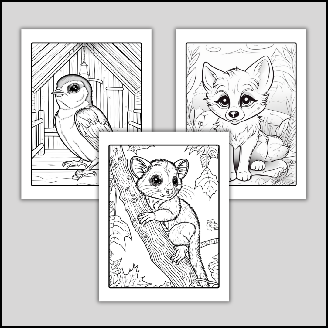 Baby Animal Coloring Pages | Printable PDF Sheets | Animal Coloring ...