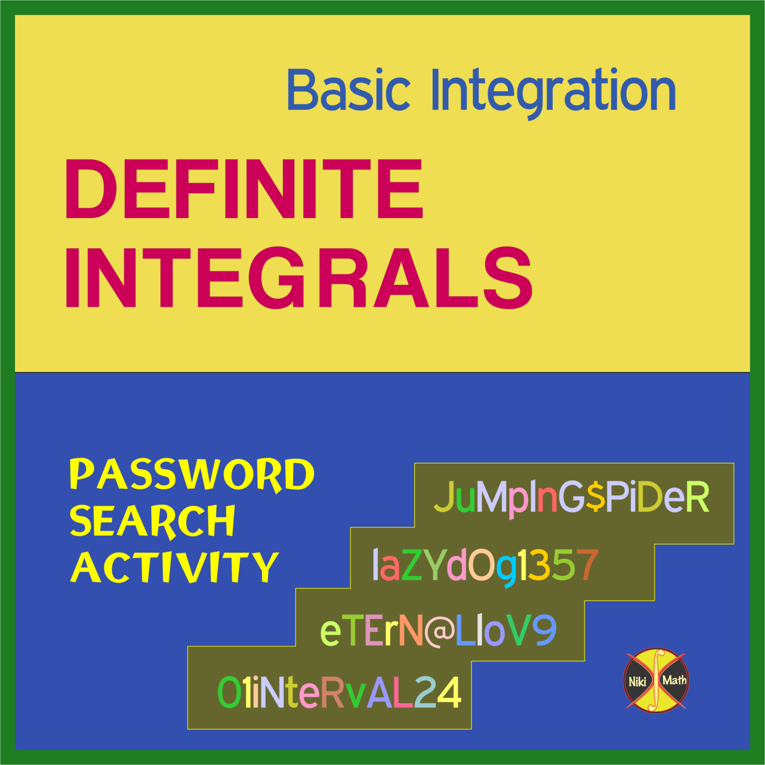 Calculus: DEFINITE INTEGRALS (Basic Integration) - Password Search ...