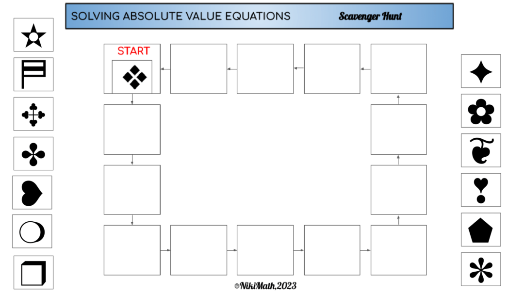 Absolute Value Equations - Digital Scavenger Hunt with Symbol Path ...