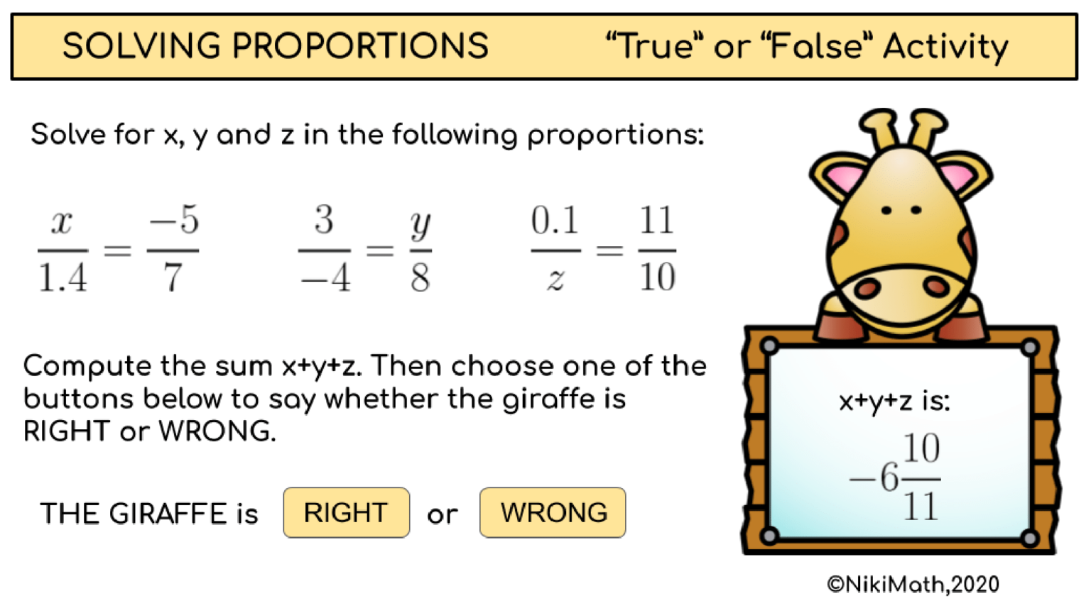 Solving Proportions - 