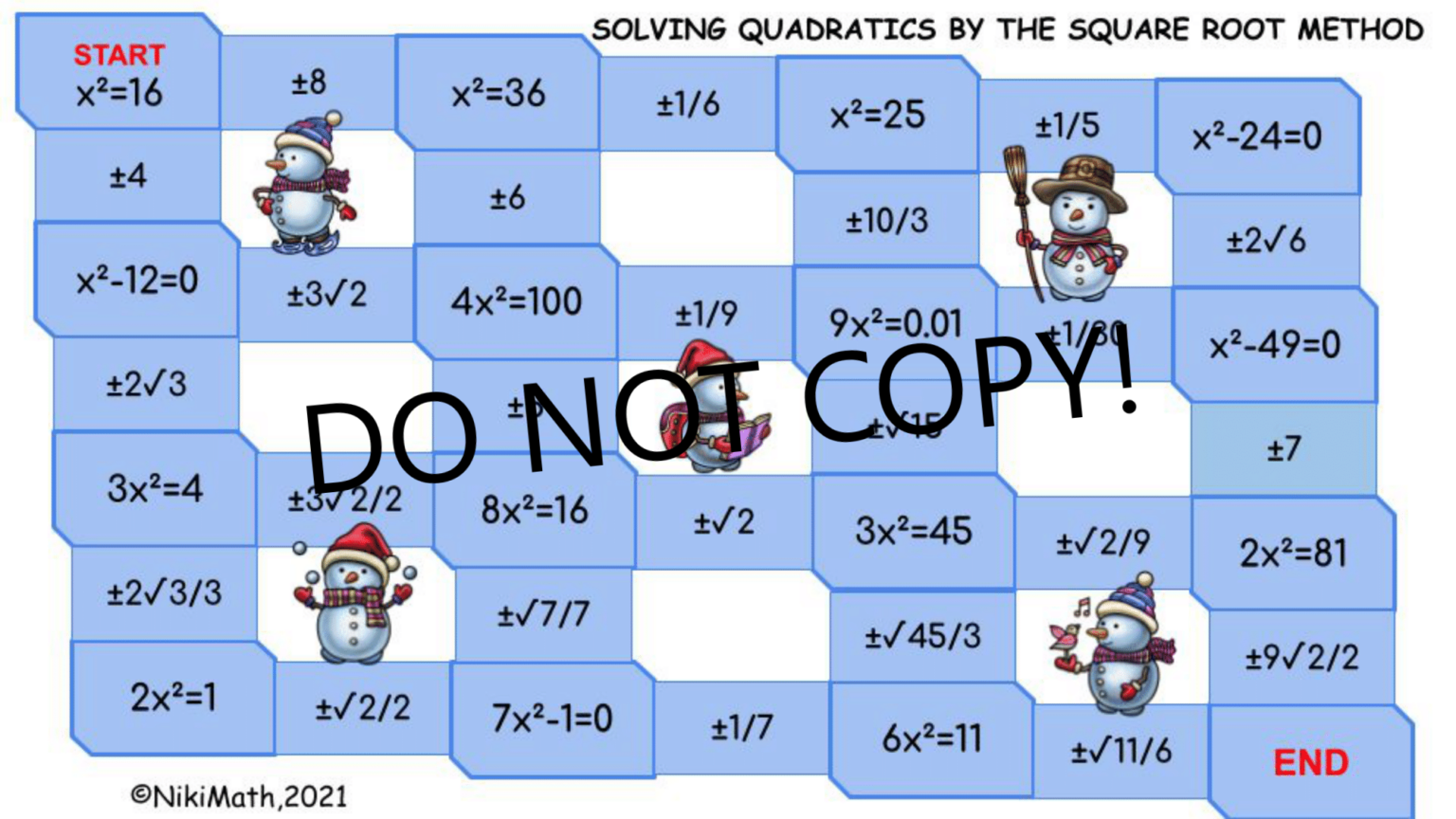 Solving Quadratic Equations by the Square Root Method - Digital Maze ...