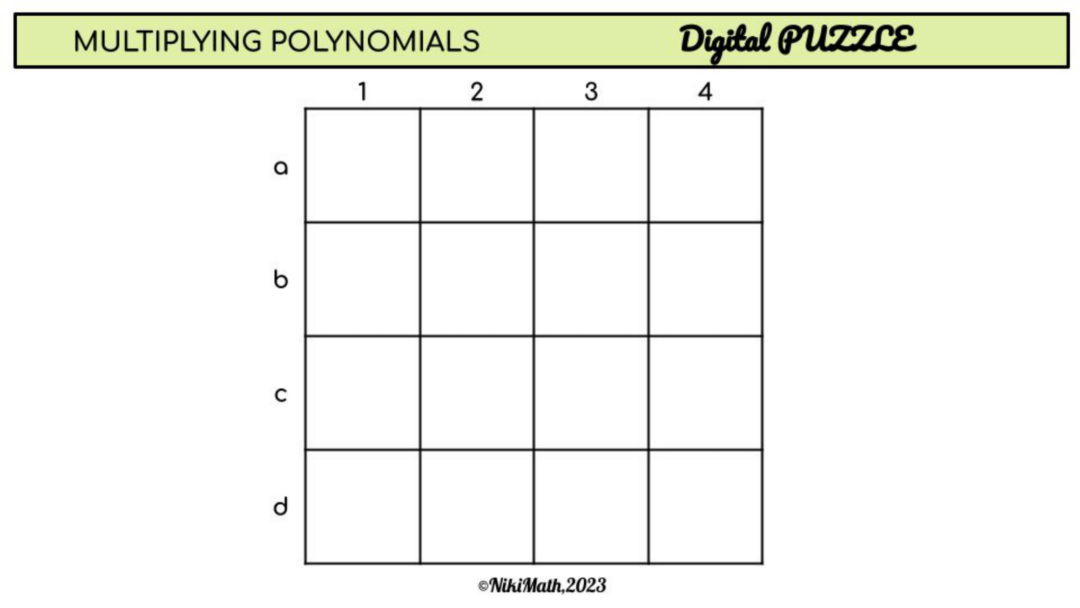 Multiplying Polynomials - Matching & PUZZLE Assembling Activity ...