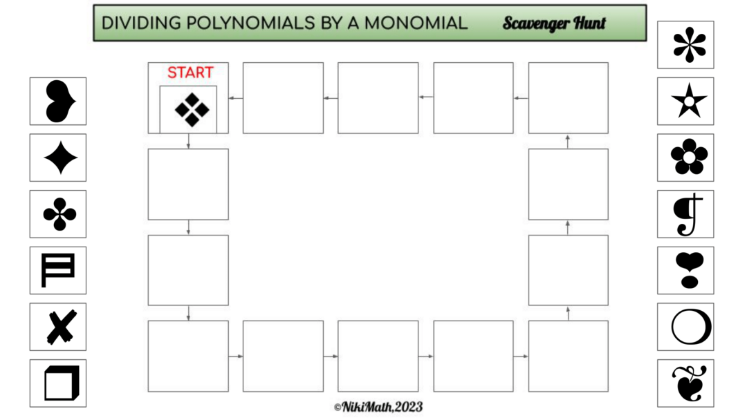 Dividing a Polynomial by a Monomial - Digital Scavenger Hunt with a ...