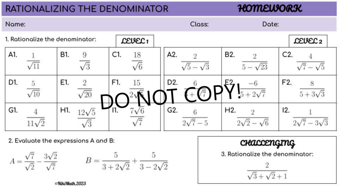 Xronos Math Homework Algebra 1 Digital Homework on RADICALS/SQUARE ROOTS - 163 Problems ...