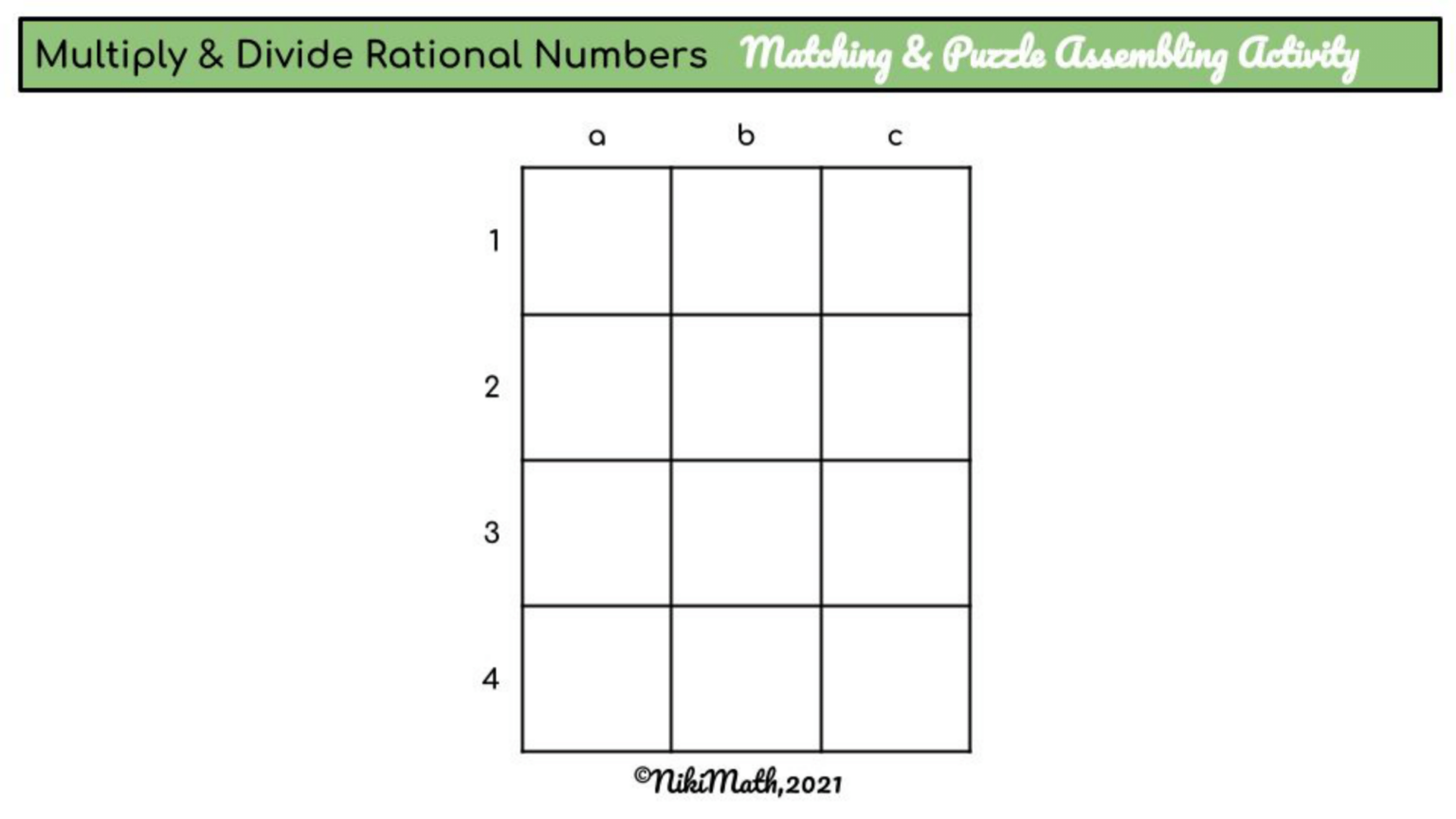 Multiplying & Dividing Rational Numbers - Matching & Puzzle Assembling ...