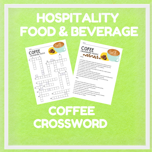 Coffee Crossword Teacher Professional Development
