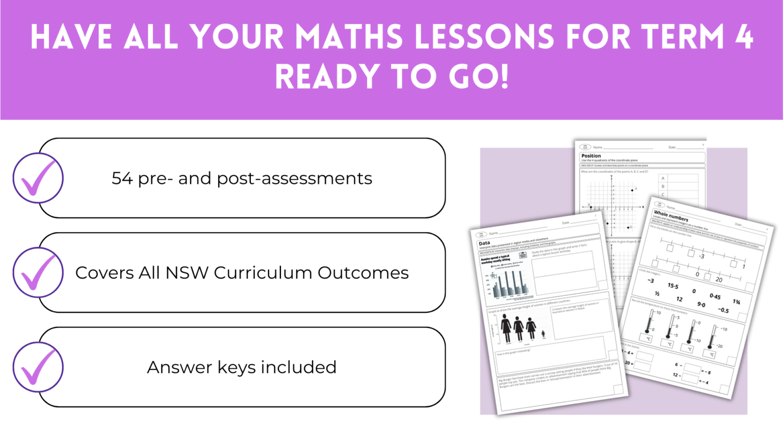 Year 6 pre and post assessment maths pack - NSW curriculum - Teacher ...