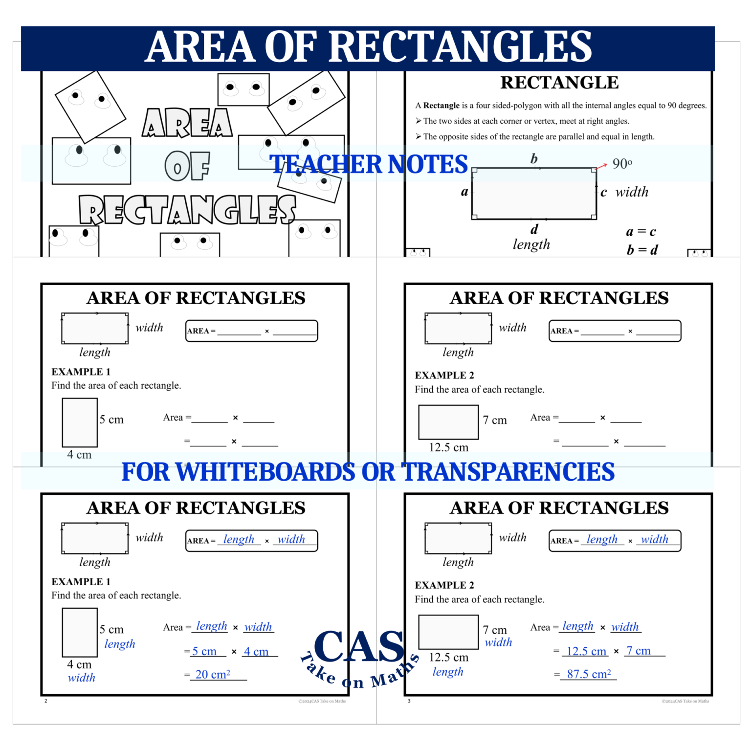 Score Rectangles Area of Rectangles Workbook - Teacher Professional Development