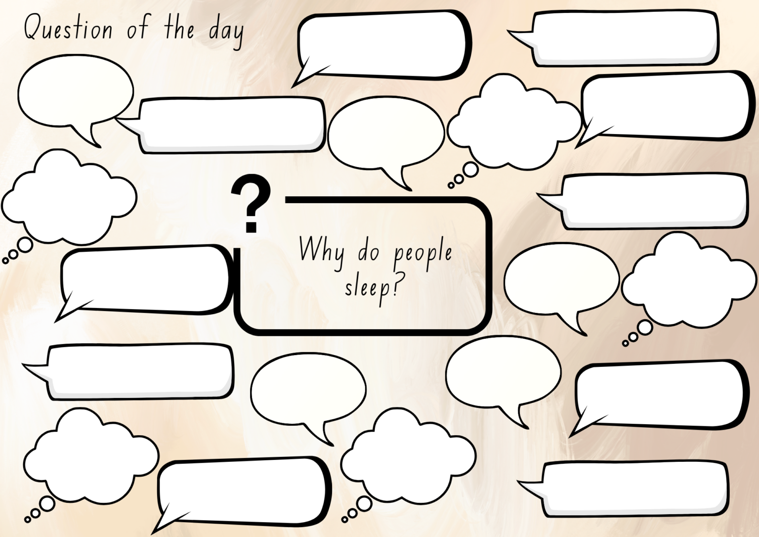 'Question of the day', language, thinking and communication - Teacher ...